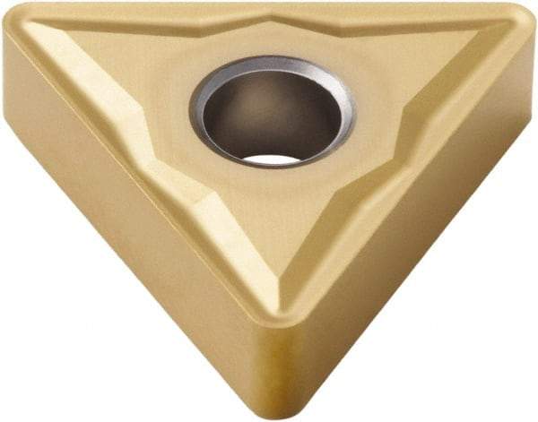 Seco - TNMG333 MR3 Grade CP500 Carbide Turning Insert - TiAlN/TiN Finish, 60° Triangle, 3/8" Inscr Circle, 3/16" Thick, 3/64" Corner Radius - Eagle Tool & Supply