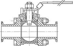 VNE - 1/2" Pipe, Full Port, Stainless Steel Sanitary Ball Valve - Exact Industrial Supply