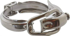 VNE - 1-1/2", Clamp Style, Sanitary Stainless Steel Pipe Hinged Clamp - Grade 304 - Eagle Tool & Supply