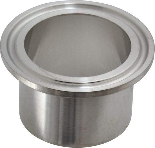 VNE - 1-1/2", Clamp Style, Sanitary Stainless Steel Pipe Welding Ferrule - Tube OD Connection, Grade 316/316L - Eagle Tool & Supply
