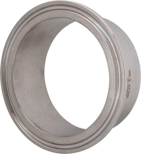 VNE - 2-1/2", Clamp Style, Sanitary Stainless Steel Pipe Welding Ferrule - Tube OD Connection, Grade 316/316L - Eagle Tool & Supply