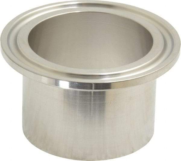 VNE - 1-1/2", Clamp Style, Sanitary Stainless Steel Pipe Welding Ferrule - Tube OD Connection, Grade 304 - Eagle Tool & Supply