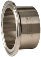 VNE - 2", Clamp Style, Sanitary Stainless Steel Pipe Welding Ferrule - Tube OD Connection, Grade 304 - Eagle Tool & Supply