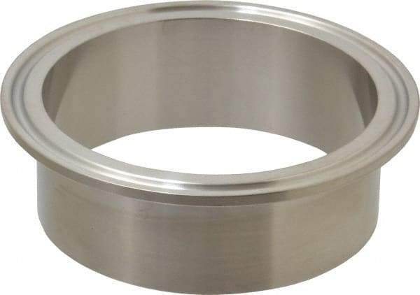 VNE - 3", Clamp Style, Sanitary Stainless Steel Pipe Welding Ferrule - Tube OD Connection, Grade 304 - Eagle Tool & Supply