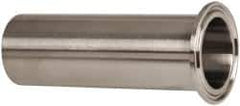 VNE - 1-1/2", Clamp Style, Sanitary Stainless Steel Pipe Tygon Hose Adapter - Tube OD Connection, Grade 304 - Eagle Tool & Supply