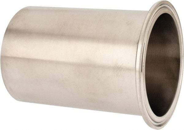VNE - 3", Clamp Style, Sanitary Stainless Steel Pipe Tygon Hose Adapter - Tube OD Connection, Grade 304 - Eagle Tool & Supply