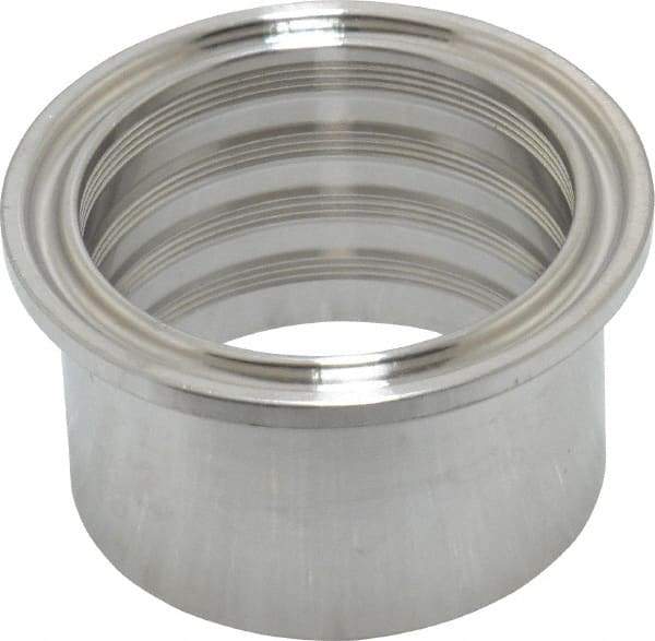 VNE - 1-1/2", Clamp Style, Sanitary Stainless Steel Pipe Recessless Ferrule (Expanding) - Tube OD Connection, Grade 316/316L - Eagle Tool & Supply