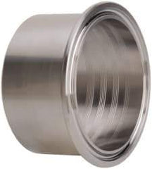 VNE - 2", Clamp Style, Sanitary Stainless Steel Pipe Recessless Ferrule (Expanding) - Tube OD Connection, Grade 316/316L - Eagle Tool & Supply