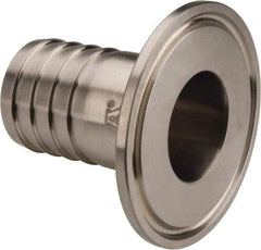VNE - 1", Clamp Style, Sanitary Stainless Steel Pipe Rubber Hose Adapter - Tube OD Connection, Grade 316/316L - Eagle Tool & Supply