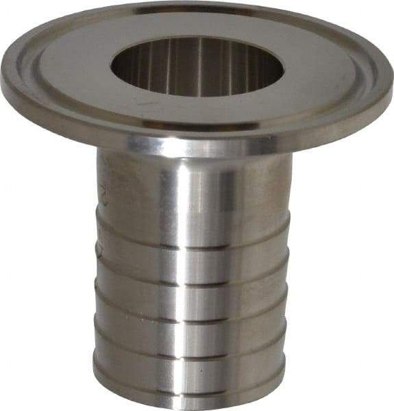 VNE - 1", Clamp Style, Sanitary Stainless Steel Pipe Rubber Hose Adapter - Tube OD Connection, Grade 304 - Eagle Tool & Supply