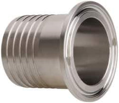 VNE - 1-1/2", Clamp Style, Sanitary Stainless Steel Pipe Rubber Hose Adapter - Tube OD Connection, Grade 304 - Eagle Tool & Supply