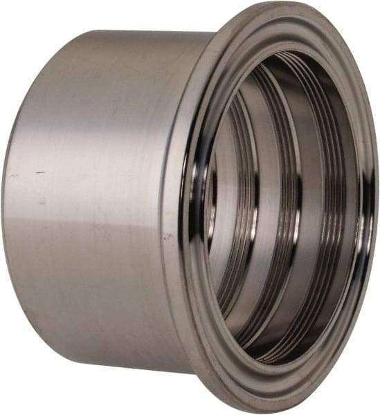 VNE - 1-1/2", Clamp Style, Sanitary Stainless Steel Pipe Recessless Ferrule (Expanding) - Tube OD Connection, Grade 304 - Eagle Tool & Supply