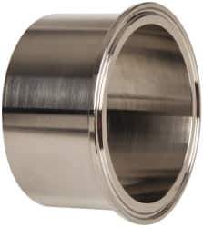 VNE - 3", Clamp Style, Sanitary Stainless Steel Pipe Tank Welding Ferrule - Tube OD Connection, Grade 316/316L - Eagle Tool & Supply