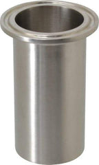 VNE - 1-1/2", Clamp Style, Sanitary Stainless Steel Pipe Long Tank Welding Ferrule - Tube OD Connection, Grade 316/316L - Eagle Tool & Supply