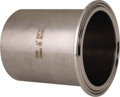 VNE - 2-1/2", Clamp Style, Sanitary Stainless Steel Pipe Long Tank Welding Ferrule - Tube OD Connection, Grade 316/316L - Eagle Tool & Supply