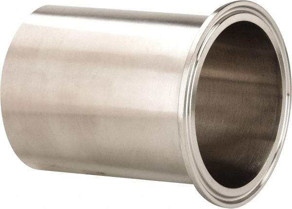 VNE - 3", Clamp Style, Sanitary Stainless Steel Pipe Long Tank Welding Ferrule - Tube OD Connection, Grade 316/316L - Eagle Tool & Supply