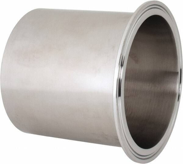 VNE - 4", Clamp Style, Sanitary Stainless Steel Pipe Long Tank Welding Ferrule - Tube OD Connection, Grade 316/316L - Eagle Tool & Supply