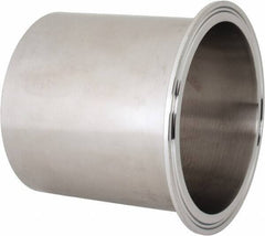 VNE - 4", Clamp Style, Sanitary Stainless Steel Pipe Long Tank Welding Ferrule - Tube OD Connection, Grade 316/316L - Eagle Tool & Supply