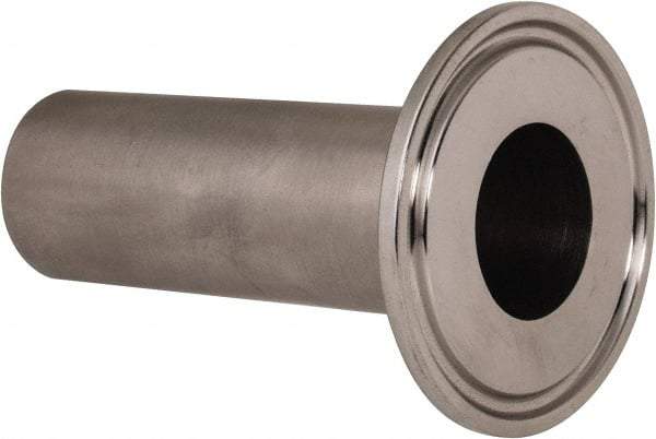 VNE - 1", Clamp Style, Sanitary Stainless Steel Pipe Long Tank Welding Ferrule - Tube OD Connection, Grade 304 - Eagle Tool & Supply