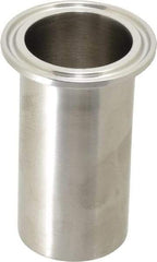 VNE - 1-1/2", Clamp Style, Sanitary Stainless Steel Pipe Long Tank Welding Ferrule - Tube OD Connection, Grade 304 - Eagle Tool & Supply