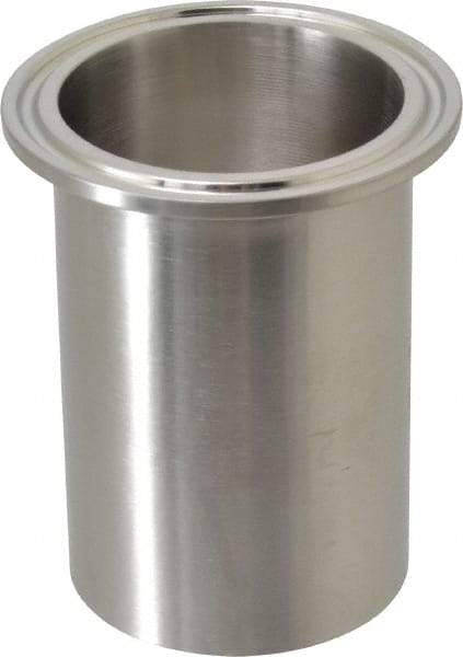 VNE - 2", Clamp Style, Sanitary Stainless Steel Pipe Long Tank Welding Ferrule - Tube OD Connection, Grade 304 - Eagle Tool & Supply