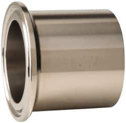 VNE - 1-1/2", Clamp Style, Sanitary Stainless Steel Pipe Tank Welding Ferrule - Tube OD Connection, Grade 304 - Eagle Tool & Supply