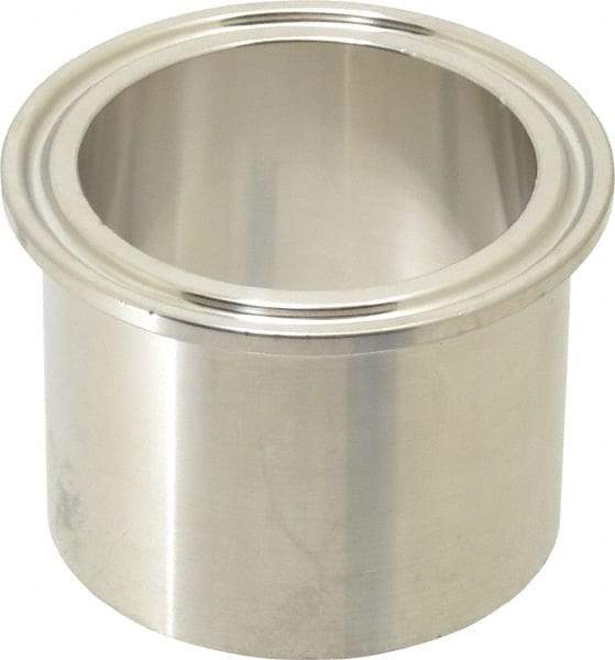 VNE - 2", Clamp Style, Sanitary Stainless Steel Pipe Tank Welding Ferrule - Tube OD Connection, Grade 304 - Eagle Tool & Supply