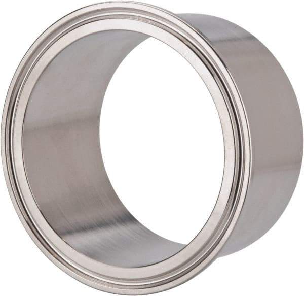 VNE - 3", Clamp Style, Sanitary Stainless Steel Pipe Tank Welding Ferrule - Tube OD Connection, Grade 304 - Eagle Tool & Supply
