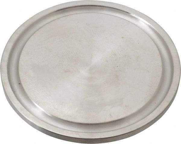 VNE - 1-1/2", Clamp Style, Sanitary Stainless Steel Pipe End Cap - Tube OD Connection, Grade 316/316L - Eagle Tool & Supply