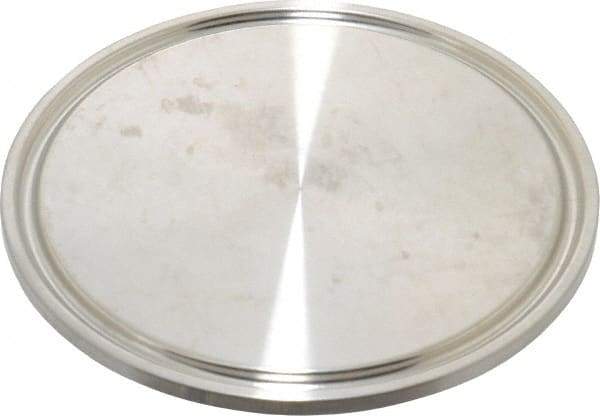 VNE - 2-1/2", Clamp Style, Sanitary Stainless Steel Pipe End Cap - Tube OD Connection, Grade 316/316L - Eagle Tool & Supply