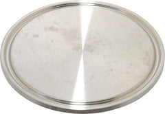 VNE - 2-1/2", Clamp Style, Sanitary Stainless Steel Pipe End Cap - Tube OD Connection, Grade 316/316L - Eagle Tool & Supply