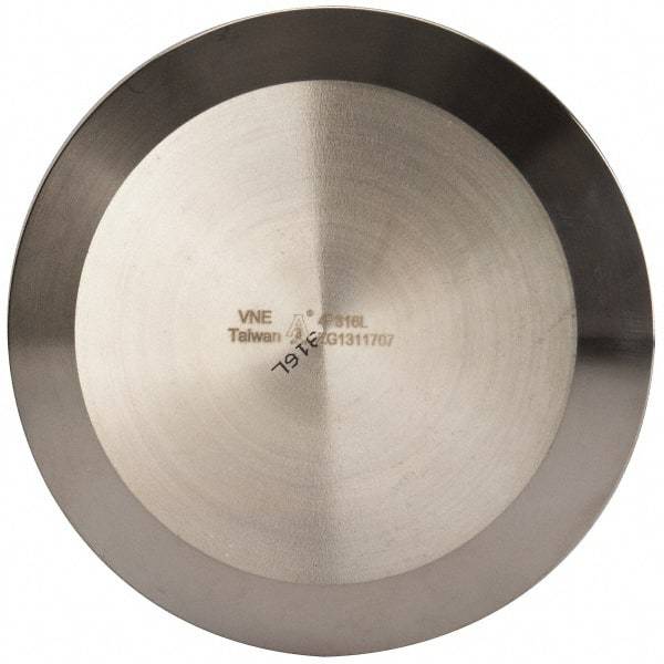 VNE - 4", Clamp Style, Sanitary Stainless Steel Pipe End Cap - Tube OD Connection, Grade 316/316L - Eagle Tool & Supply
