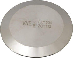 VNE - 2-1/2", Clamp Style, Sanitary Stainless Steel Pipe End Cap - Tube OD Connection, Grade 304 - Eagle Tool & Supply