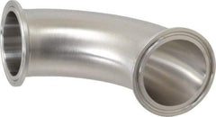 VNE - 2", Clamp Style, Sanitary Stainless Steel Pipe 90° Elbow - Tube OD Connection, Grade 316/316L - Eagle Tool & Supply