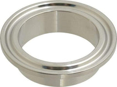 VNE - 1-1/2", Clamp Style, Sanitary Stainless Steel Pipe Short Welding Ferrule - Tube OD Connection, Grade 304 - Eagle Tool & Supply
