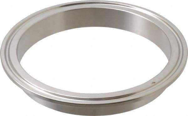 VNE - 4", Clamp Style, Sanitary Stainless Steel Pipe Short Welding Ferrule - Tube OD Connection, Grade 304 - Eagle Tool & Supply