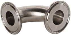 VNE - 1", Clamp Style, Sanitary Stainless Steel Pipe 90° Elbow - Tube OD Connection, Grade 304 - Eagle Tool & Supply