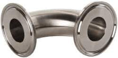 VNE - 1", Clamp Style, Sanitary Stainless Steel Pipe 90° Elbow - Tube OD Connection, Grade 304 - Eagle Tool & Supply