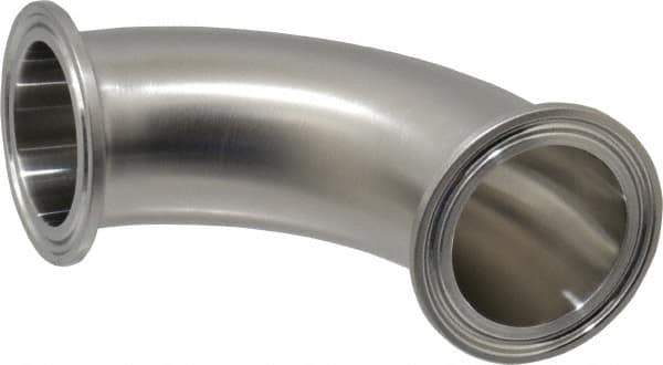 VNE - 1-1/2", Clamp Style, Sanitary Stainless Steel Pipe 90° Elbow - Tube OD Connection, Grade 304 - Eagle Tool & Supply