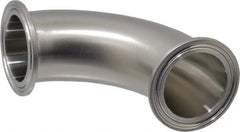 VNE - 1-1/2", Clamp Style, Sanitary Stainless Steel Pipe 90° Elbow - Tube OD Connection, Grade 304 - Eagle Tool & Supply