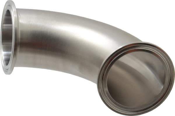 VNE - 2", Clamp Style, Sanitary Stainless Steel Pipe 90° Elbow - Tube OD Connection, Grade 304 - Eagle Tool & Supply