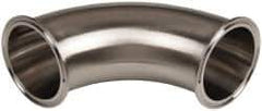 VNE - 3", Clamp Style, Sanitary Stainless Steel Pipe 90° Elbow - Tube OD Connection, Grade 304 - Eagle Tool & Supply