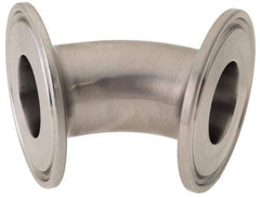 VNE - 1", Clamp Style, Sanitary Stainless Steel Pipe 45° Elbow - Tube OD Connection, Grade 316/316L - Eagle Tool & Supply