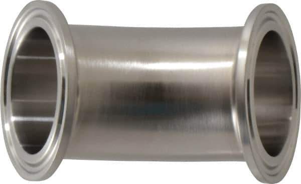 VNE - 1-1/2", Clamp Style, Sanitary Stainless Steel Pipe 45° Elbow - Tube OD Connection, Grade 304 - Eagle Tool & Supply