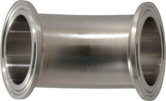 VNE - 1-1/2", Clamp Style, Sanitary Stainless Steel Pipe 45° Elbow - Tube OD Connection, Grade 304 - Eagle Tool & Supply