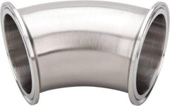 VNE - 2-1/2", Clamp Style, Sanitary Stainless Steel Pipe 45° Elbow - Tube OD Connection, Grade 304 - Eagle Tool & Supply