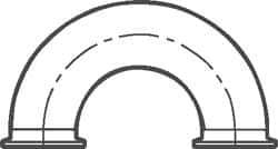 VNE - 2", Clamp Style, Sanitary Stainless Steel Pipe 180° U Bend - Tube OD Connection, Grade 316/316L - Eagle Tool & Supply