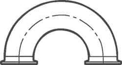 VNE - 2", Clamp Style, Sanitary Stainless Steel Pipe 180° U Bend - Tube OD Connection, Grade 316/316L - Eagle Tool & Supply