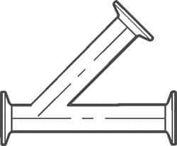 VNE - 2-1/2", Clamp Style, Sanitary Stainless Steel Pipe 45° Lateral - Tube OD Connection, Grade 304 - Eagle Tool & Supply