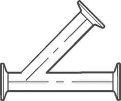 VNE - 2-1/2", Clamp Style, Sanitary Stainless Steel Pipe 45° Lateral - Tube OD Connection, Grade 304 - Eagle Tool & Supply